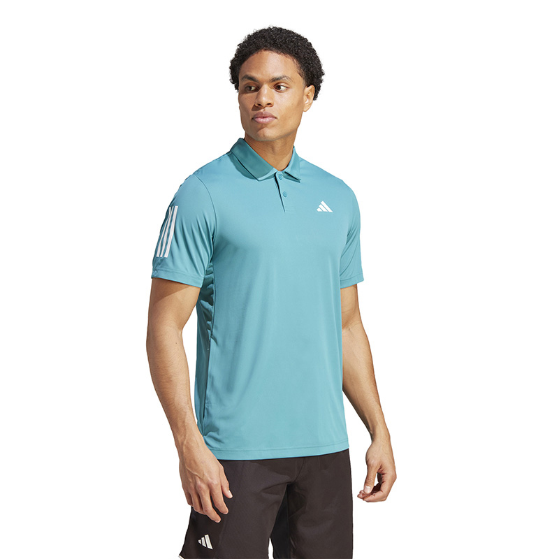 adidas Club 3 Stripe Polo (M) (Arctic Fusion) - Fromuth Pickleball