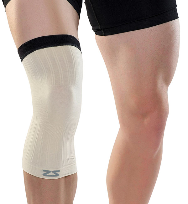 Zensah Compression Knee Support (1x) Beige - Fromuth Pickleball