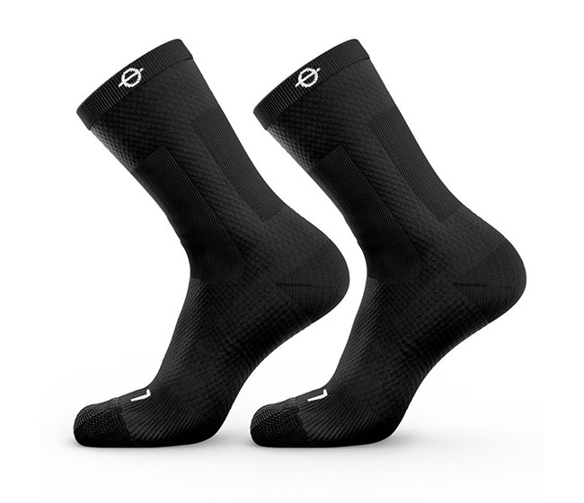 Lasso Men's Athletic Compression Crew Socks 2.0 (M) (Black)