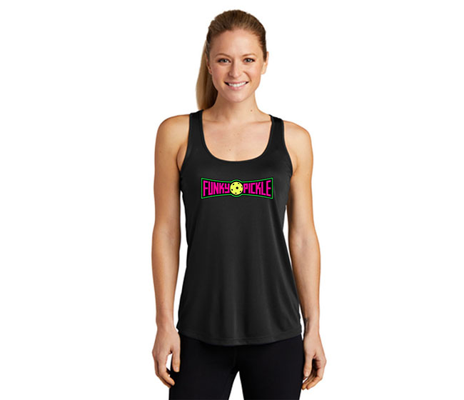 Funky Pickle Competitor Racerback Tank (W) (Black)