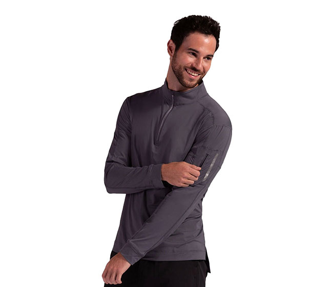 BloqUV Mock Zip Top (M) (Grey) - Fromuth Pickleball