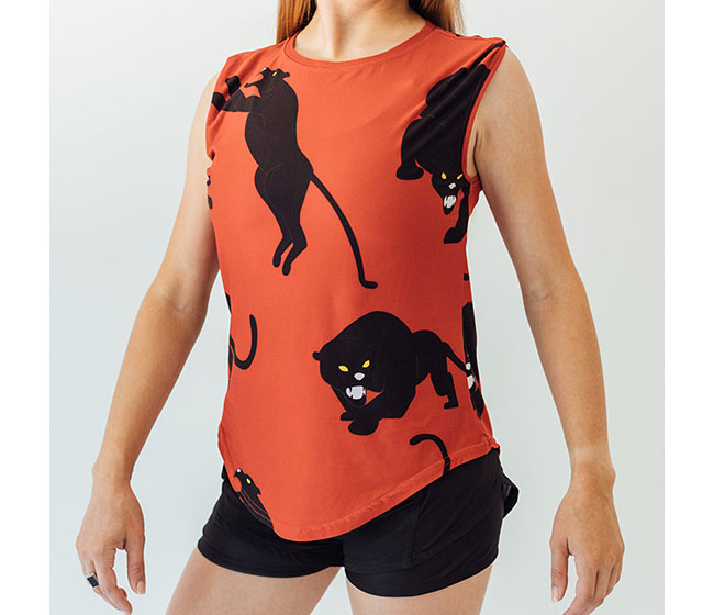 Faye+Florie Panther Print Muscle Tank (W) (Red)