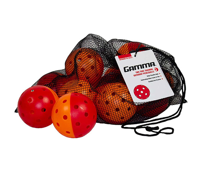 Gamma Two Tone Outdoor Training Pickleball (12x) (Red/Orange)