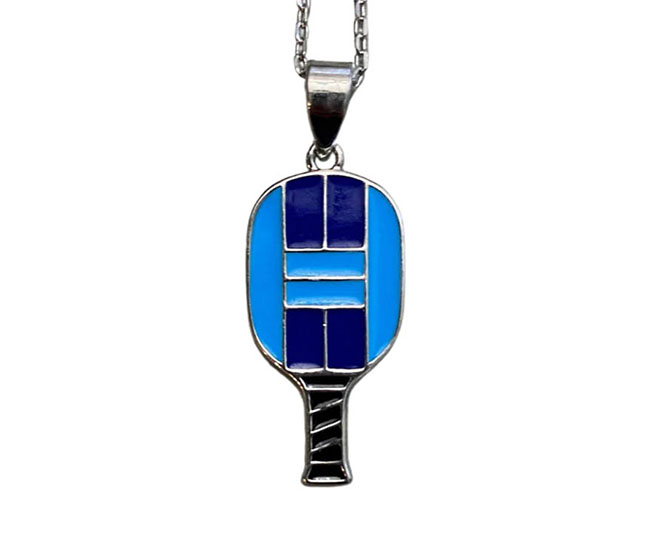 Hit Happy Pickleball Court Necklace