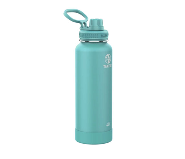 Takeya Pickleball Insulated Water Bottle w/Spout Lid (40oz) (Teal)