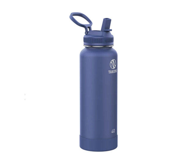 Takeya Pickleball Insulated Water Bottle w/Straw Lid (40oz) (Blue)