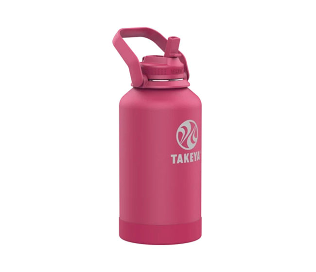 Takeya Newman Pickleball Series Insulated Water Bottle w/Straw Lid(64oz) (Pink)