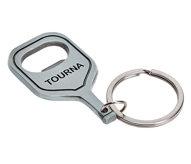 Tourna Pickleball Bottle Opener Keychain (Silver)