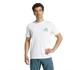 adidas Tennis Clubhouse Graphic Tee (M) (White)